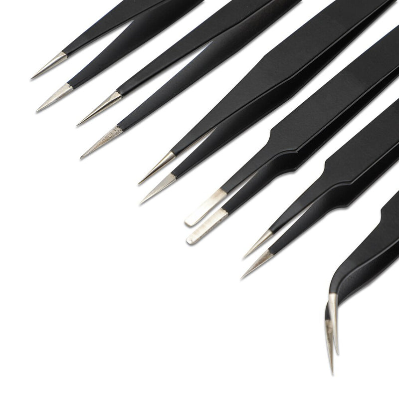 Tweezers For Soldering Professional Eyebrow Tweezers Set Eyelashes Tongs Extension Stickers Soldering Antistatic Repair Tools