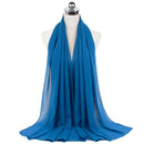 Muslim new Bubble Chiffon Hijab Scarf Women Solid Color Soft Long Shawls and Wraps Georgette Islamic Head Scarves Ladies Hijabs