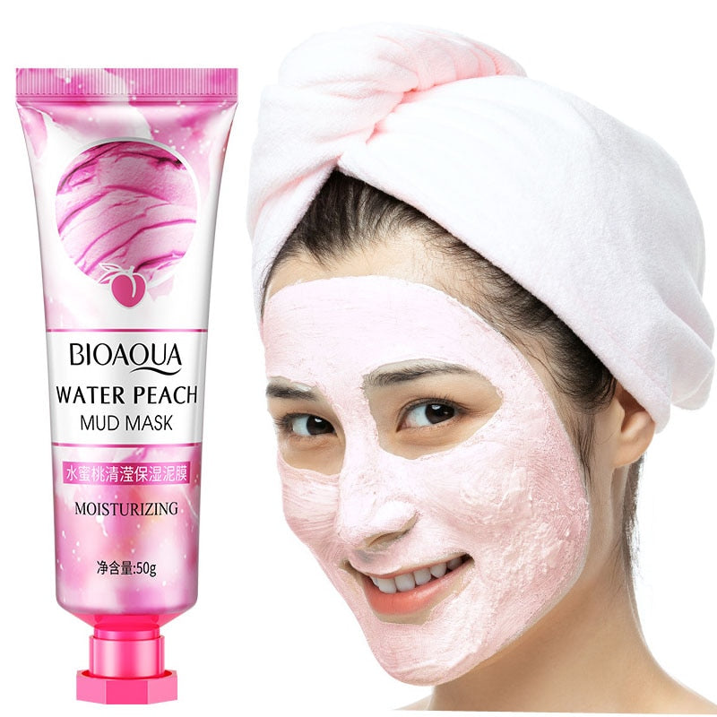 Eggplant Peach Avocado Mud Mask Cleans Pores Brighten Skin Moisturizing Deep Cleaning Mask Powder Face Skin Care