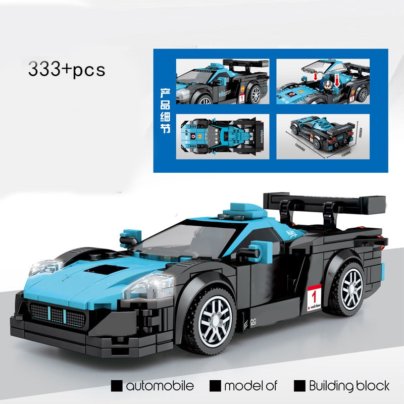 Racing Car City Speed Champions Sports Model Building Blocks DIY Bricks Kids Toy Classic Rally Super Racers Vehicle f1 technique