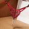 Embroidery Flower Massage Beads G-String Women T Panties Beautiful Sexy Mini Buttocks Low Rise Whore Thong Briefs Lingeries