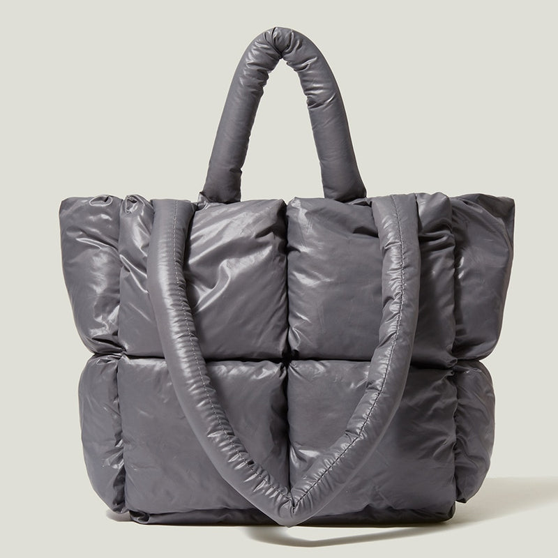 Fashion Large Tote Padded Handbags Designer Quilted Women Shoulder Bags Luxury Nylon Down Cotton Crossbody Bag Winter Purse 2022