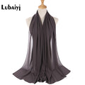 Muslim 2021 New Chiffon Hijab Scarf Women Solid Color Soft Long Shawls and Wraps Islamic Head Scarves Fashion turbante mujer