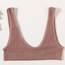 Sexy Seamless Bra Wire Free Brassiere Rib Bralette Women&