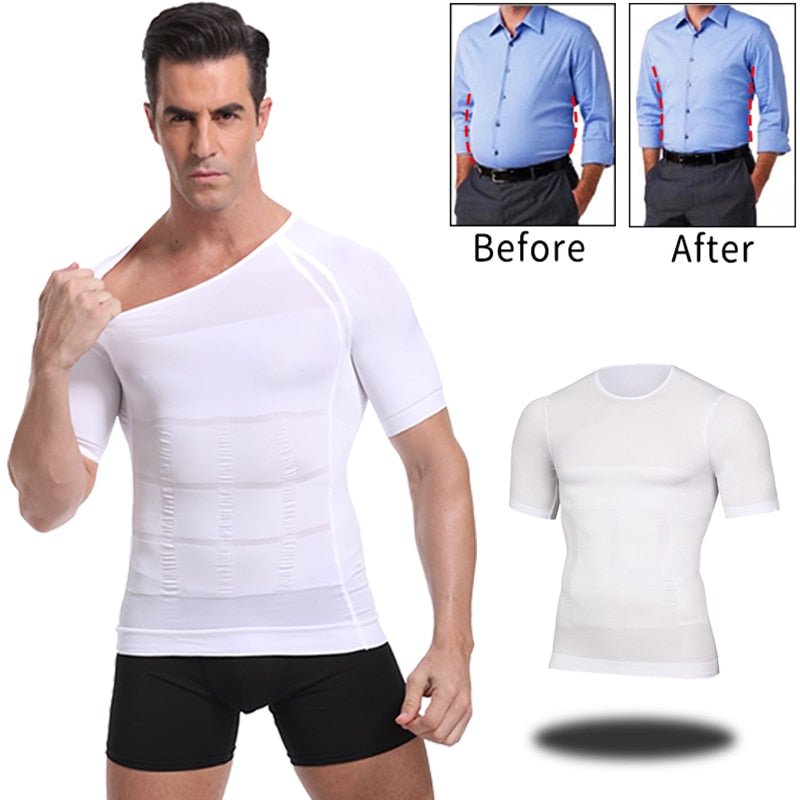 Men's Seamless Body Shaper Vest for Slimming and Tummy Control - Compression  T-Shirt