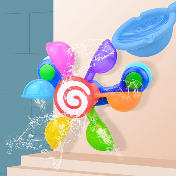 Baby Bath Toys Colorful Waterwheel Bathing Sucker Bathtub Water Spray Play Set Shower Sprinkler Toy For Kids Toddler Children
