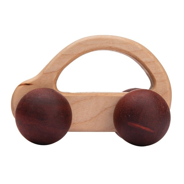 1PC Baby Toy Beech Wood Blocks Cartoon Car Educational Montessori Toys Children Teething Play Gym Baby Birthday Gift Products