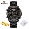 Luxury Brand NAVIFORCE Digital Sport Watch For Men Steel Band Waterproof Chronograph Alarm Clock Luminous Quartz Wrist watch Man