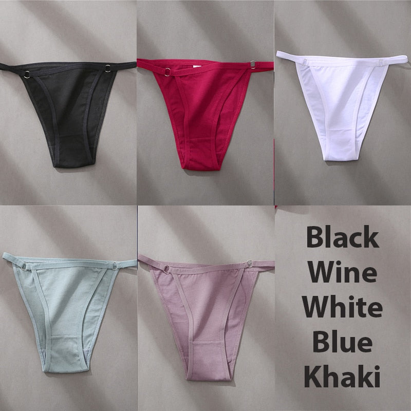 5PCS/Set Sexy Underwear Cotton Panties Women Lingerie Female Underpants Hoop Design Waistband Briefs Intimate Bikini Panty Woman