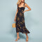 Dresses For Women 2022 Elegant Vintage Floral Dress Frill Sweetheart Neck Sleeveless Strap Tie Ruffle Hem Summer Beach Dress