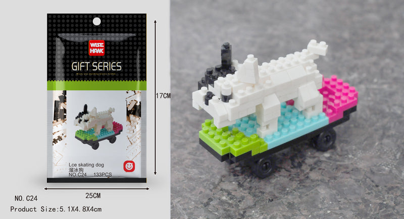 Mini Building Blocks 3D Animal  Diamond Model Micro Bricks Dog Cat Bird Moose Wolf Panda Macaw Toys For Children Birthday Gifts