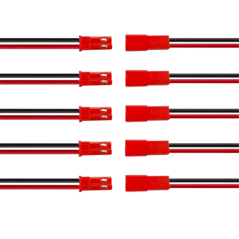 10Pairs 100mm 200mm 2 Pin JST Plug Connector Male+Female Plug Connector Cable Wire for RC Toys Battery LED Lamp