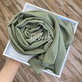 Wome&#39;s Scarves Malaysian Muslim Hijabs Wraps Pearl Chiffon Plain Solid Color Arab Modest Headscarf Rectangle Long Shawl 175x70cm