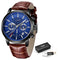 2022 New Mens Watches LIGE Top Brand Leather Chronograph Waterproof Sport Automatic Date Quartz Watch For Men Relogio Masculino
