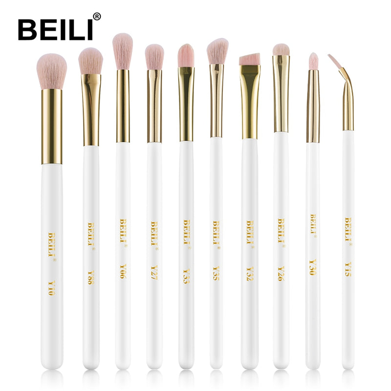 BEILI Black 10-19Pcs Makeup Brushes Natural Hair Eyeshadow Blending Eyeliner Makeup Brush Set Shader Eyebrow brochas maquillaje