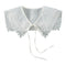 Royal Style Cotton Fake Collar Shawl Wrap Hollow Out Floral Lace Ruffled Trim Necklace Pointed Triangle Lapel Blouse