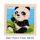 11X11CM Kids Wooden Puzzle Toy Vehicle Animal Jigsaw Cartoon Animal Traffic Tangram Toys Educational Toys Puzzles for Kids Gifts