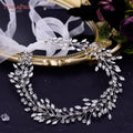 YouLaPan HP295 Flower Headwear Wedding Headband for Bride Crystal Pearls Women Tiara Bridal Headpieces Hair Jewelry Accessories