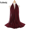 Muslim 2021 New Chiffon Hijab Scarf Women Solid Color Soft Long Shawls and Wraps Islamic Head Scarves Fashion turbante mujer