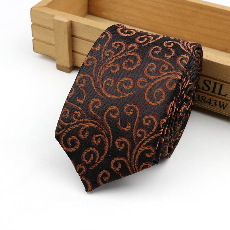 61 Colors Jacquard Striped Plaid Paisley Necktie 6cm Polyester Male Narrow Tie Skinny Tuxedo Suit Shirt Gift For Men Accessory