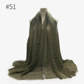 180X95CM Women Classic Muslim Crinkle Hijab Scarf Soft Cotton Head Scarves Turban Shawls Wraps Islamic Headband Femme Musulman
