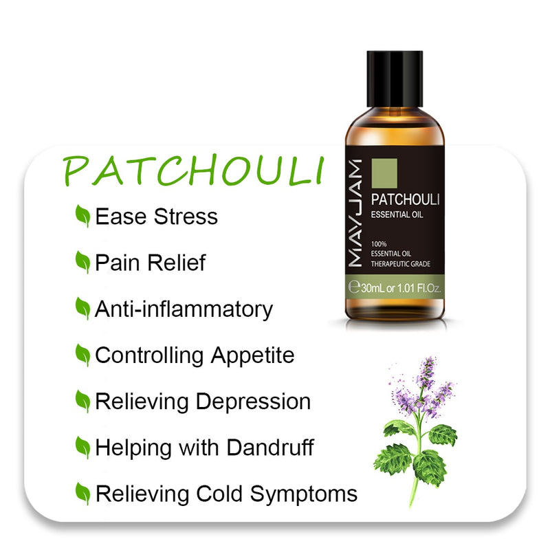 MAYJAM 10ml 30ml 100ml Essential Oils For Humidifier Diffuser Lavender Jasmine Eucalyptus Ylang Ylang Vanilla Tea Tree Aroma Oil