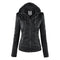 Gothic Faux Leather Jacket Women 2019 Hoodies Winter Autumn Motorcycle Jacket Black Outerwear Faux Leather PU Basic Jacket Coat