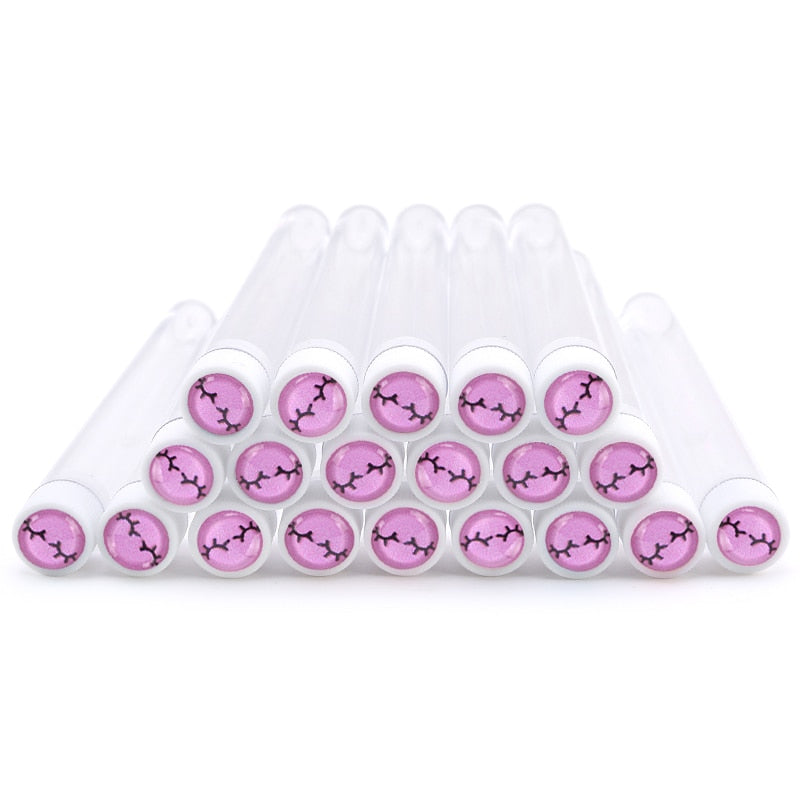 20pc Reusable Eyebrow Brush Tube Leopard Serpentine Diamond Flask Mascara Wand Dust-proof Eyelash Extension Supplies Makeup Tool