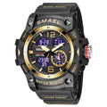 2022 New SMAEL Dual Time Men Watches 50m Waterproof Military Watches for Male 8007 Shock Resisitant Sport Watches Gifts Wtach