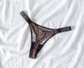 Women&#39;s Panties Thong Low Waist Sexy Secret Letter Rhinestone G-string Lingerie Brief Seamless Panties for Women Lace Underwear