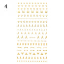 1PC Silver Gold Lines Stripe 3D Nail Sticker Geometric Waved Star Heart Self Adhesive Slider Papers Nail Art Transfer Stickers