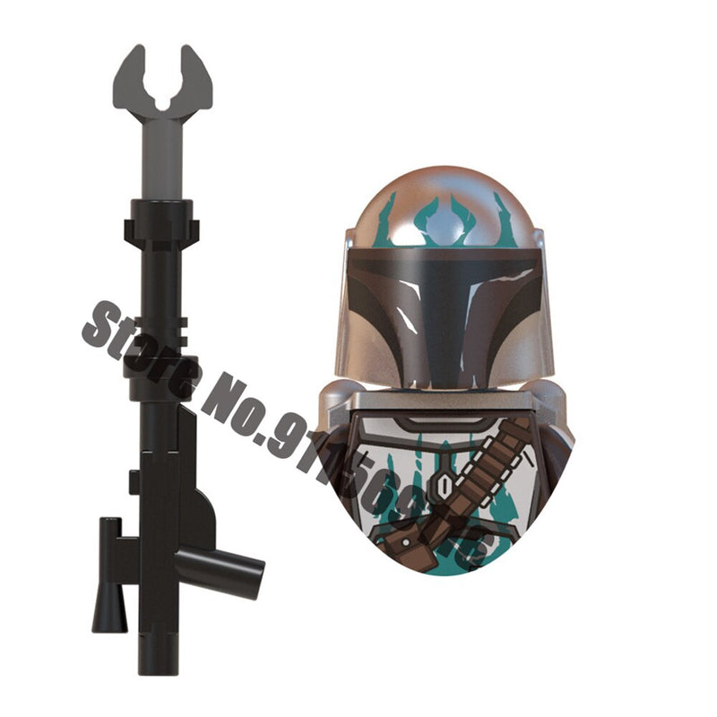 Mandalorian Building Blocks Jango Boba Fett Grogu Baby Yoda Pre Vizsla Bo-Katan Din Djarin Sabine Wren Brick Figure Toy