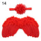 2pcs/set Cute Newborn Angel Feather Wings with Baby Girl Rose Flower Headband Hair Accessories for Infant Photography Props