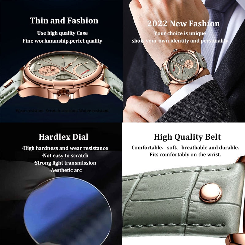 Swiss Brand POEDAGAR Men Watch Fashion Top Luxury Sport Men&