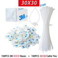 100PCS Cable Tie Bases Mount 3M Glue Wire Removable Self Adhesive Wall Holder Car Fixing Seat Clamps Suction Positioning Sucker
