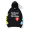 Graffiti Letter Foam Plus Velvet Sweatshirts Men and Women Harajuku Oversized Fleece Hoodie Hip Hop Stranger Things Hooded Hoody