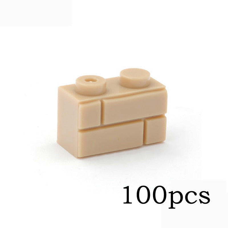 DIY Building Blocks Wall Figures Bricks 1x2 Dots 50/100PCS Educational Creative Toys for Children Size Compatible With 98283