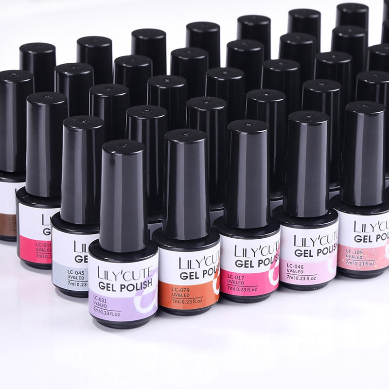 LILYCUTE 3 PCS Gel Nail Polish Set Nude Pink Glitter Sequins Matte Effect Gel Long Lasting Base Top Coat Nail Art Design Hybrid