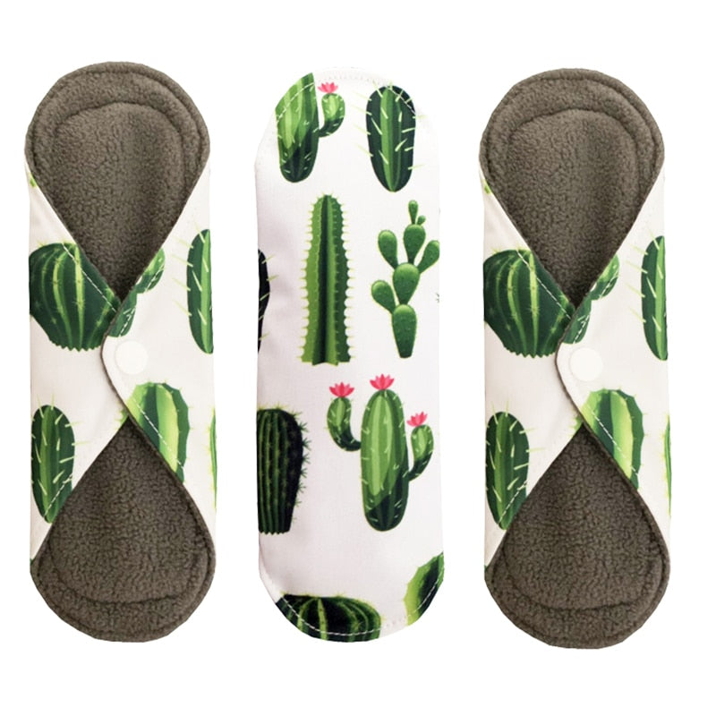 1 Pcs Natural Bamboo Charcoal Sanitary Pads For Normal Reusable Cotton Protection Female Sanitary Napkin