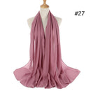 Muslim Bubble Chiffon Hijab Scarf Women Solid Color Soft Long Shawls and Wraps Georgette Head Scarves Ladies Hijabs
