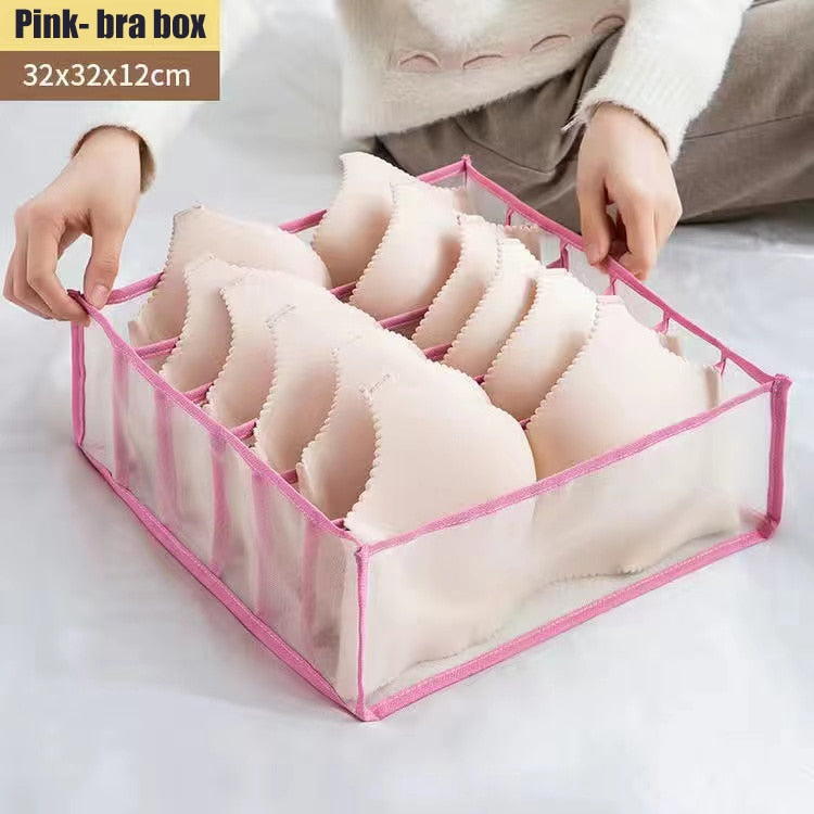 Underwear Storage Organizer for Clothes Separated Socks Shorts Bra Storage Boxs Dormitory Closet Organizer Drawer Washable