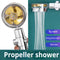 Rainfall Turbo Fan Shower Head 360 Rotating High Pressure Water Saving Handheld Shower Turbocharged Spray Nozzle Bath Accessory