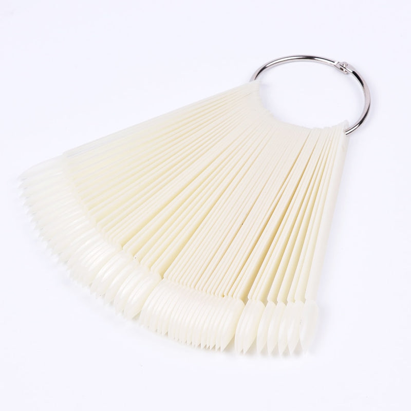 Clear Nature Black False Tips For Nail Art Display Oval Fan Style Nail Swatch Polish Stand Tips Practice Manicure Tools BEA23-2