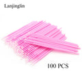 100/200pcs Micro Brushes Cotton Swab Eyelash Extension Disposable Eye Lash Glue Cleaning Brushes Applicator Sticks Makeup Tools