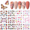 12 Designs Nail Stickers Set Mixed Floral Geometric Nail Art Water Transfer Decals Sliders Flower Leaves Manicures Decoration