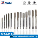 XCAN 1pc Right Hand Thread Tap HSS Machine Plug Tap Metric Screw Tap Drill Thread Tool M2 M2.5 M3 M4 M5 M6 M7 M8 M10 M12 M14 M15