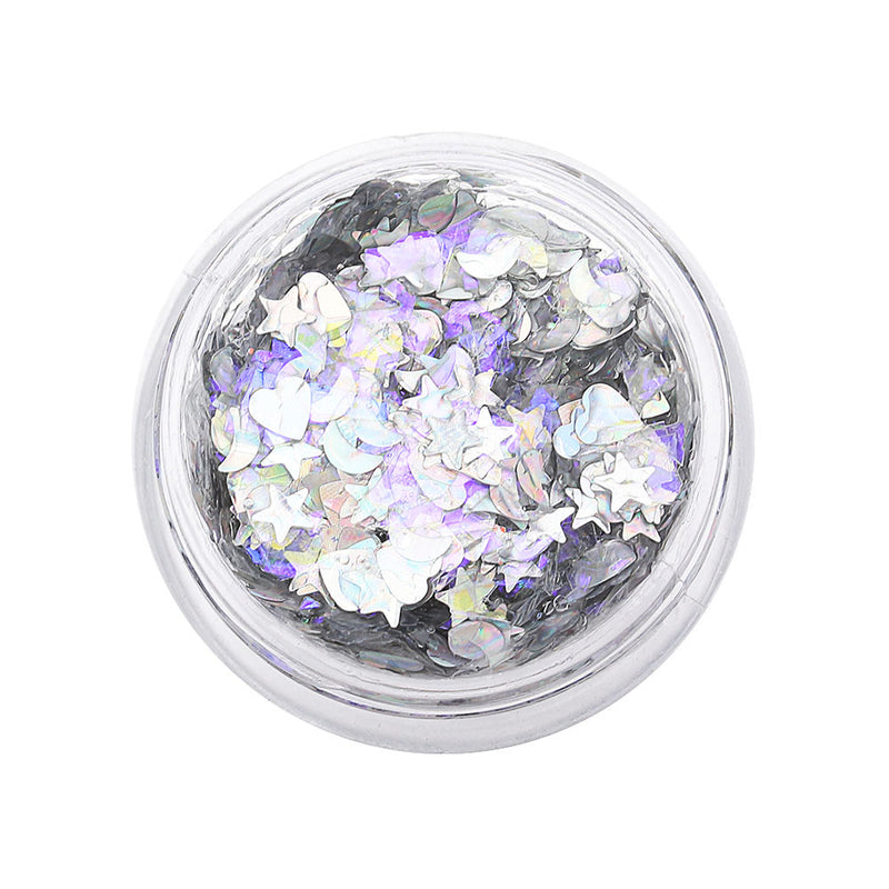 1Pcs Glitter Glam Eye Sparkly Glitter Hair Shimmer Gel Flash Heart Loose Sequins Glitter Eyeshadow Party Face Body Decoration