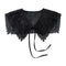 Royal Style Cotton Fake Collar Shawl Wrap Hollow Out Floral Lace Ruffled Trim Necklace Pointed Triangle Lapel Blouse