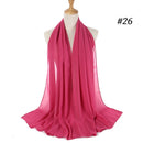 Muslim Bubble Chiffon Hijab Scarf Women Solid Color Soft Long Shawls and Wraps Georgette Head Scarves Ladies Hijabs