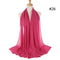 Muslim Bubble Chiffon Hijab Scarf Women Solid Color Soft Long Shawls and Wraps Georgette Head Scarves Ladies Hijabs